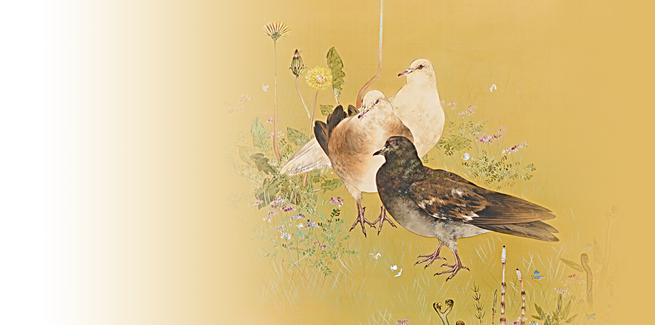 日本画 船橋穏行 「斑鳩の春」 船橋穏行「斑鳩の春」日本画・P15号 